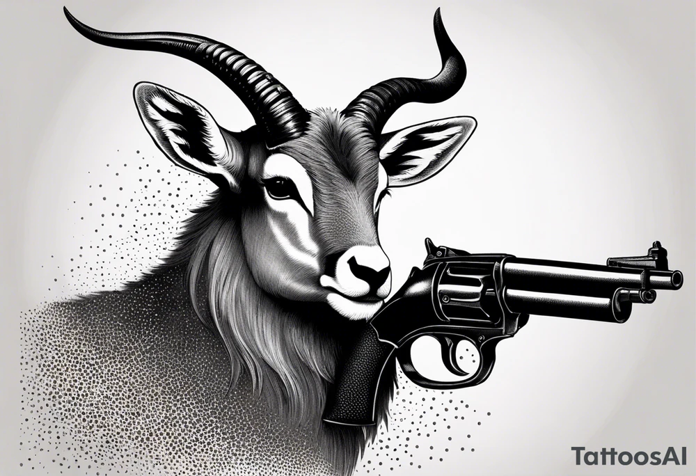 capricorn with sunglasses and shotgun tattoo idea