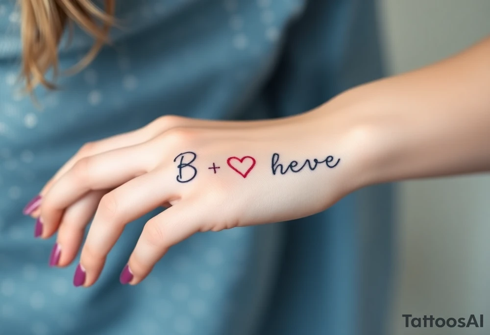 B with a heart tattoo idea