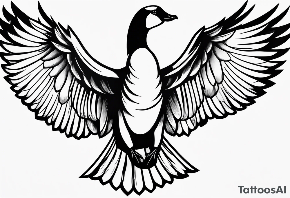 Canadian geese wing on forearm tattoo idea