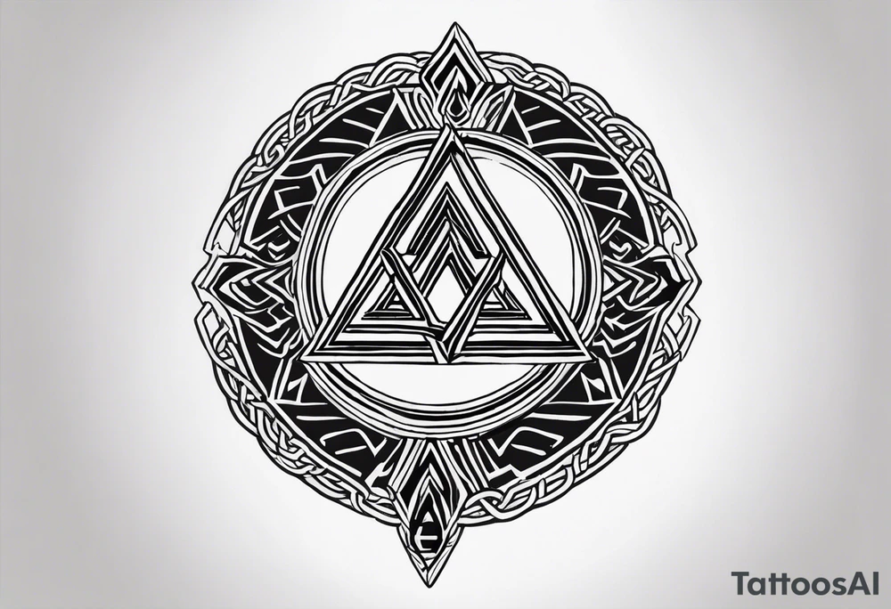 Valhalla shield sword valknut fire chains valknut tattoo idea Valhalla shield sword valknut fire chains valknut tattoo idea