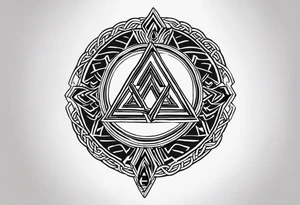 Valhalla shield sword valknut fire chains valknut tattoo idea