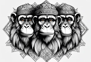three wise monkeys tattoo idea