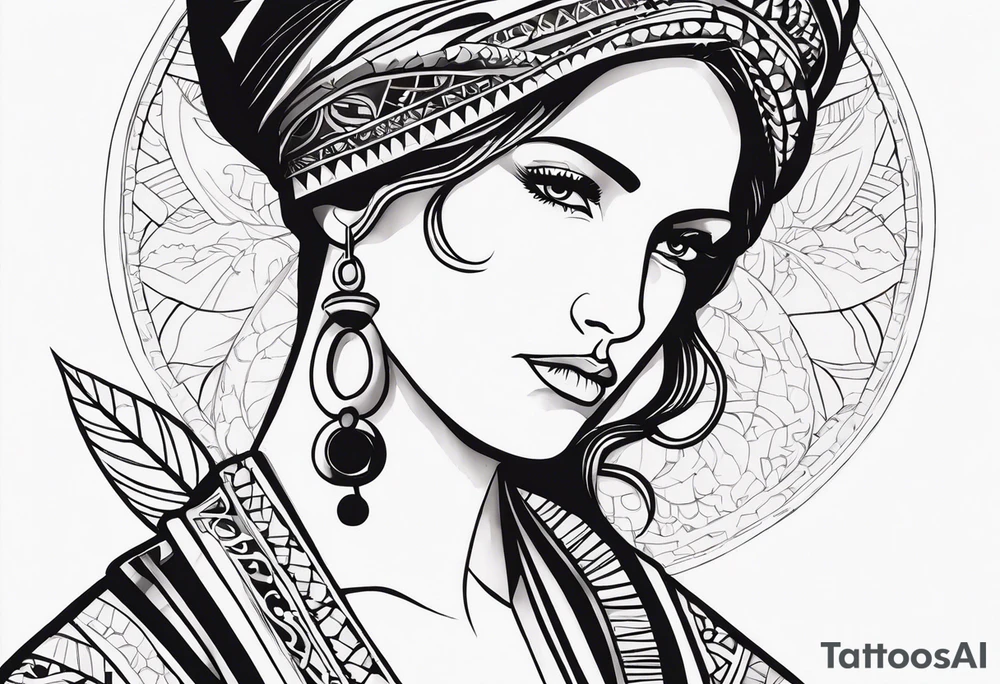 Griechische frau skulptur tattoo idea