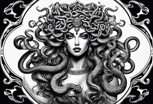 beautiful but mysterious medusa with the snakes clearly showing tattoo idea