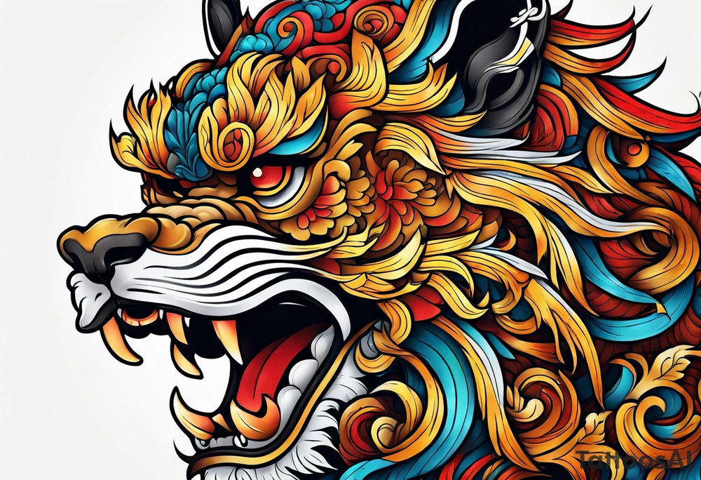 foo dog tattoo idea