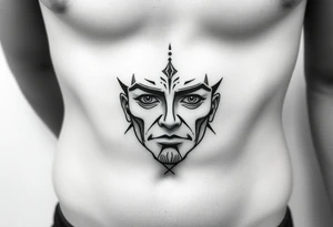 Face on stomach tattoo idea