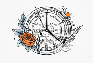 Very Simple tattoo combining elements of time, travel, and direction. It should take only an hour to finish. tattoo idea