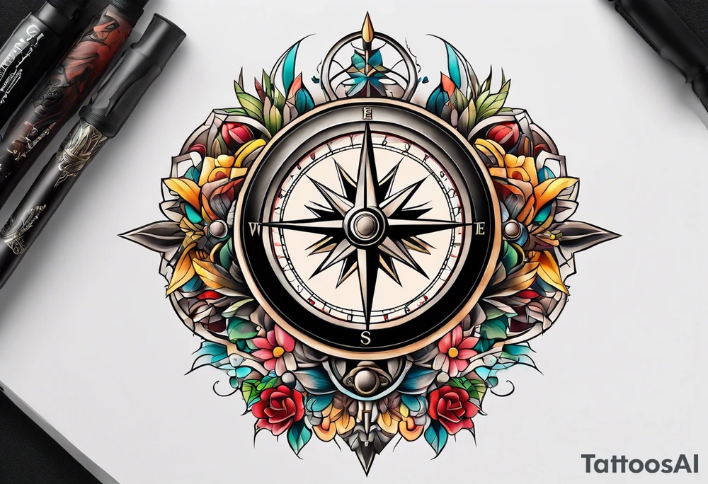 compass chest tattoo tattoo idea