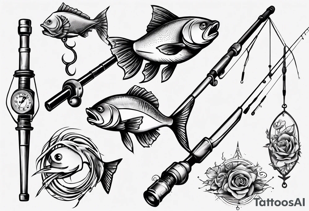 Fishing rod tattoo idea
