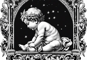 one putti praying tattoo idea