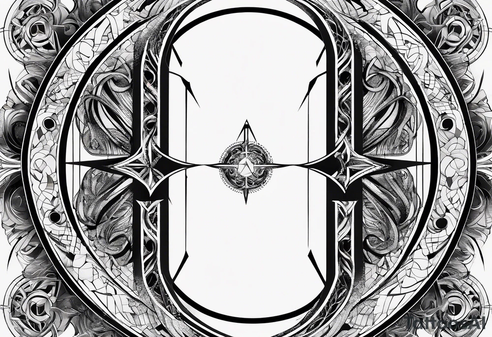 letter delta inside a chain circle, subtle, womanly, simplistic tattoo idea
