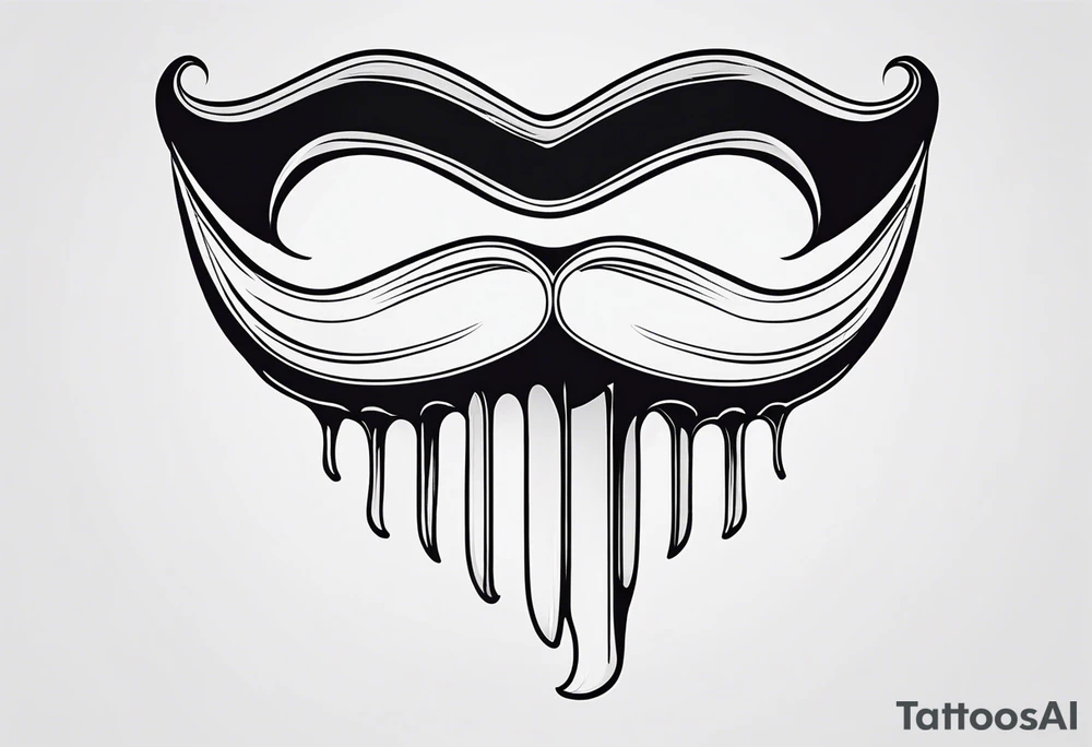 a simple outline of a tooth, white and shiny, with a monocle and mustache tattoo idea