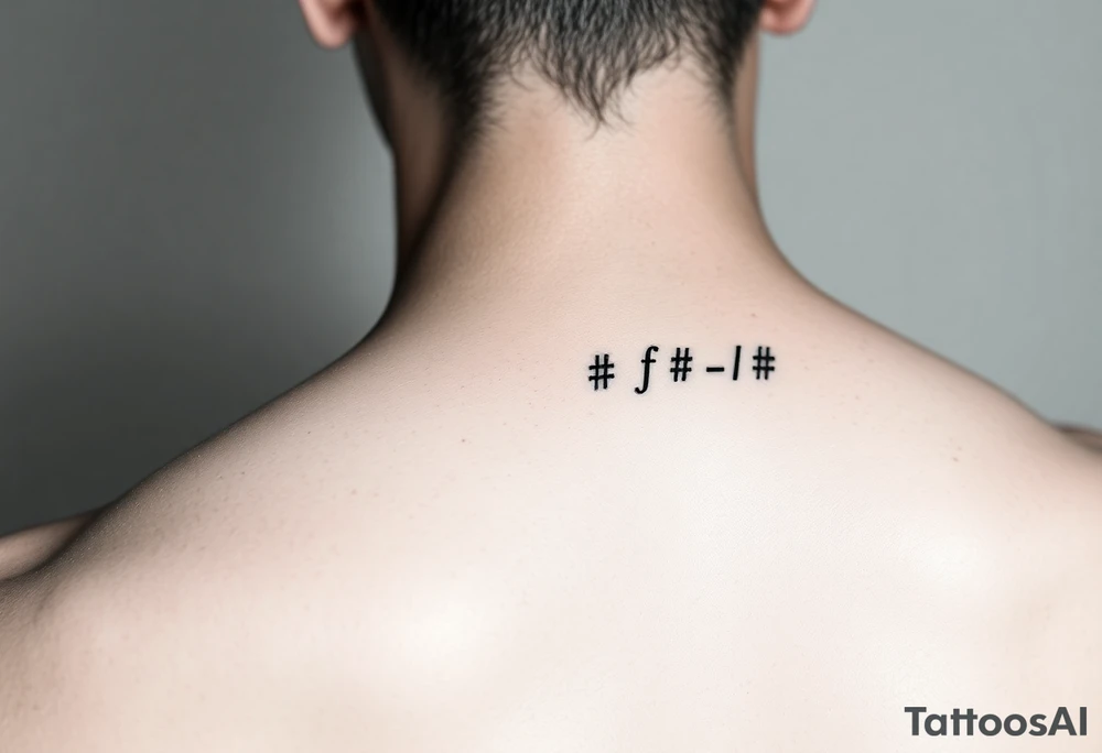 Minimalistic tattoo of a computer code snippet in C# tattoo idea