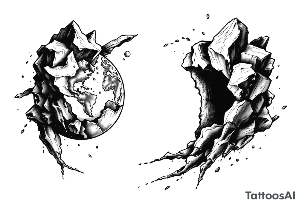 2 different worlds on both sides of a black hole tattoo idea