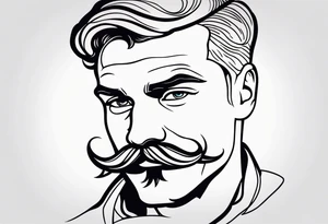 traditional tattoo of man with mustash tattoo idea