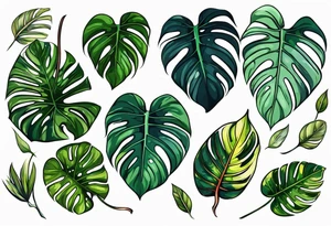 monstera leaf tattoo idea