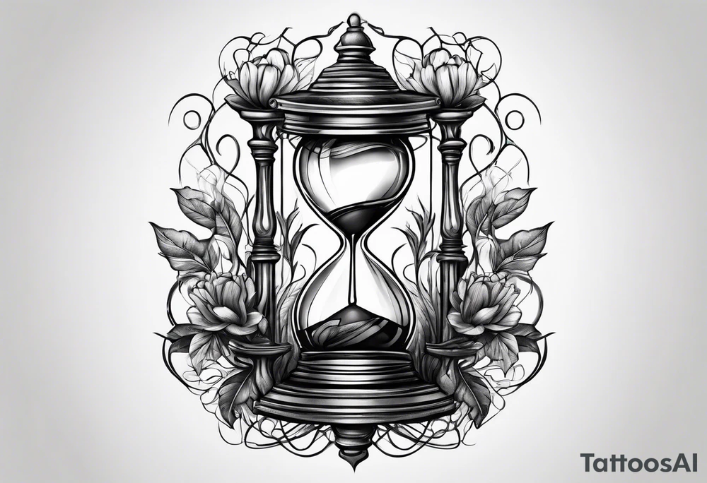 tattoo of roots wrapped around a hour glass tattoo idea