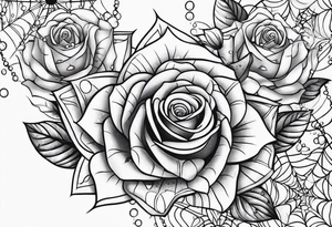 Spider bubbles roses stars tattoo idea