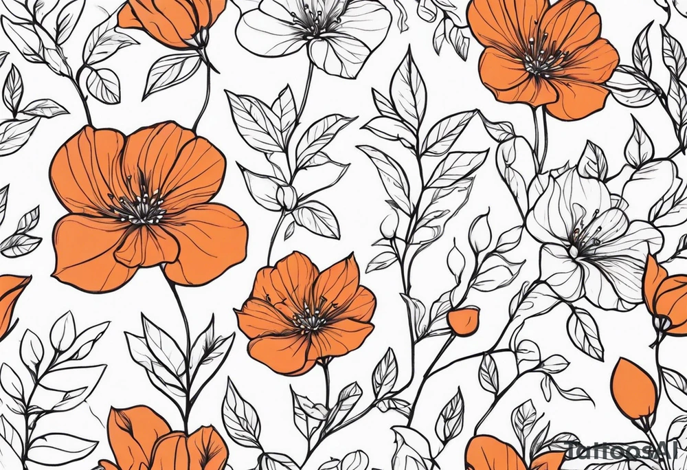 flowers and vains tattoo idea