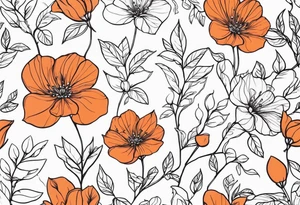 flowers and vains tattoo idea