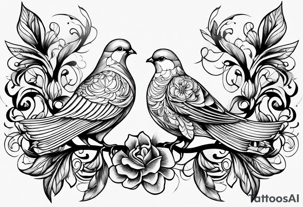 two simplistic doves tattoo idea