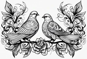 two simplistic doves tattoo idea