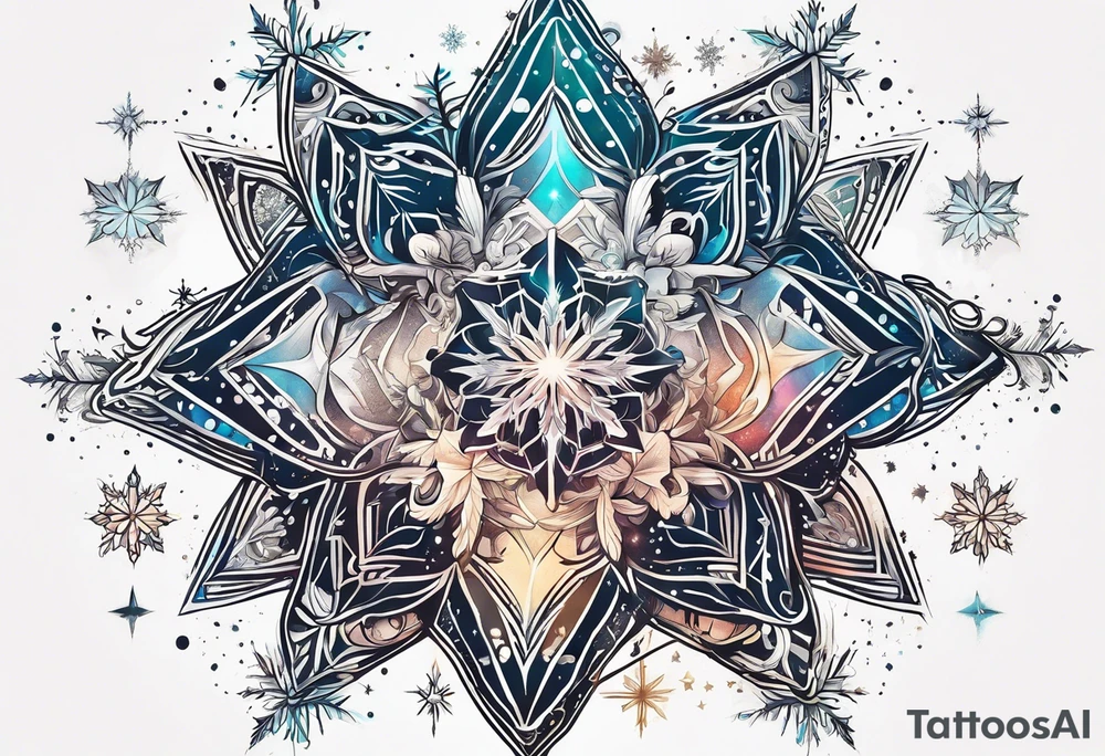 Constellation, animal, snowflake tattoo idea