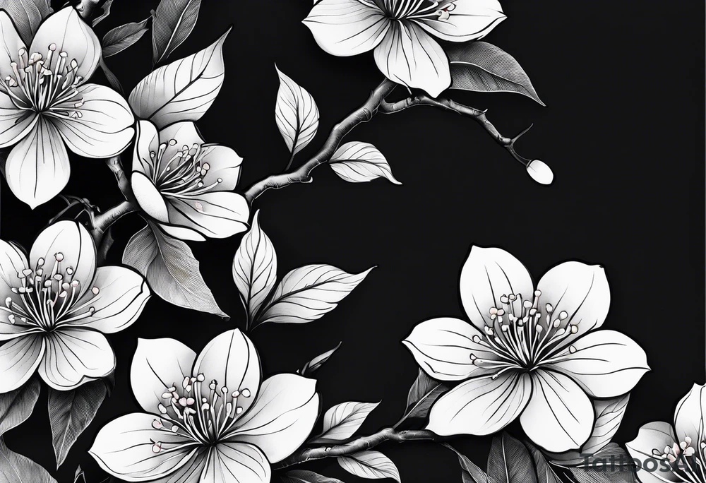 Cherry blossom leaf tattoo idea