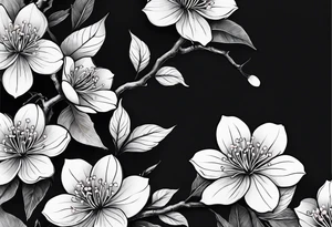 Cherry blossom leaf tattoo idea