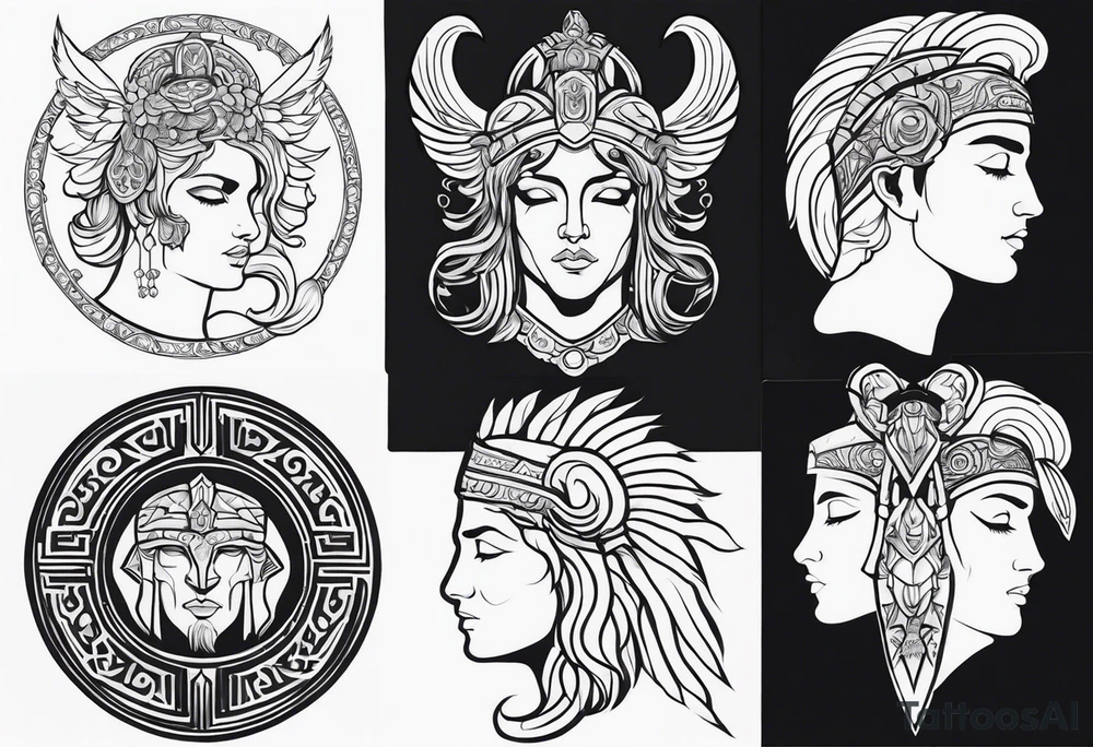 make a roman mythology themed tattoo with a dark theme tattoo idea