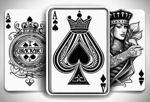 two cards ace and a king for blackjack small tattoo but realistic tattoo idea