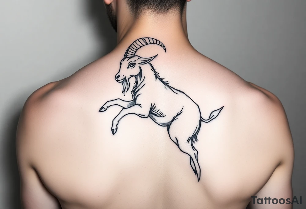 ignorant style capricorn sea goat with fish tail tattoo black and white sketchy tattoo idea