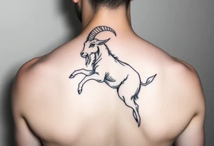 ignorant style capricorn sea goat with fish tail tattoo black and white sketchy tattoo idea