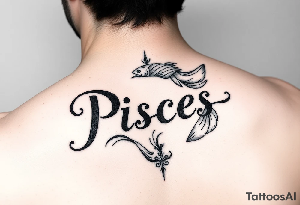 From the word “Pisces” around the word female characteristics of the zodiac girly tattoo idea
