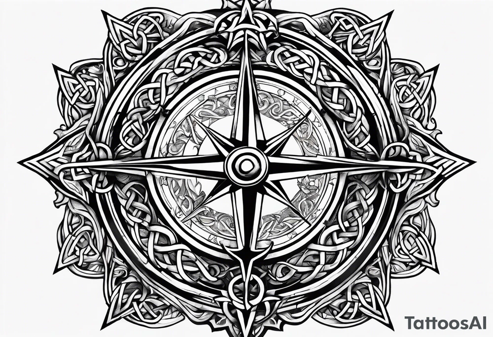 Celtic, forearm, half sleeve, anchor, compass tattoo idea
