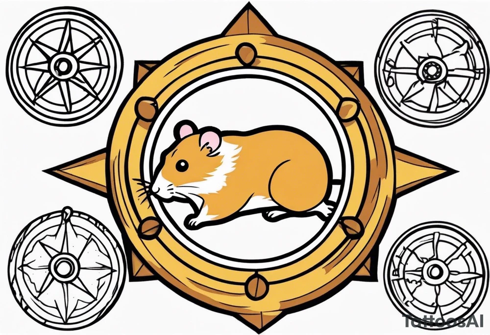 A hamster running in his wheel tattoo idea