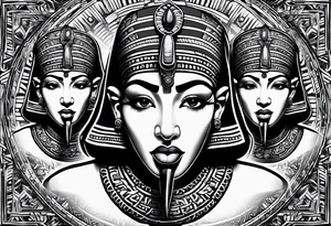 hear no evil, see no evil, speak no evil egyptian
eyes covered, ears covered, mouth covered tattoo idea