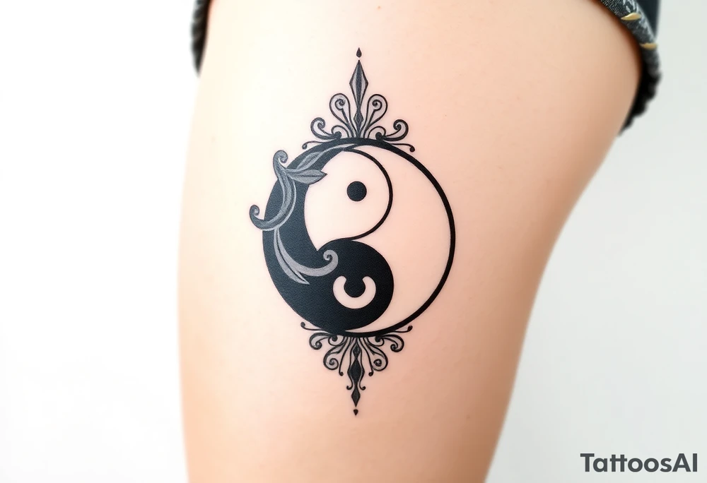 Ying yang symbol tattoo idea