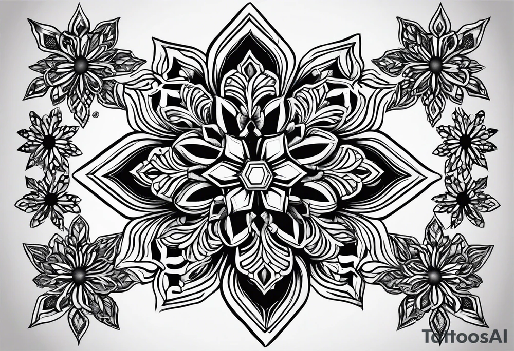 Even honeycomb pattern containing snowflakes tattoo idea Even honeycomb pattern containing snowflakes tattoo idea
