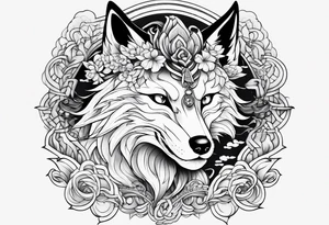 a kitsune with 6 eyes tattoo idea
