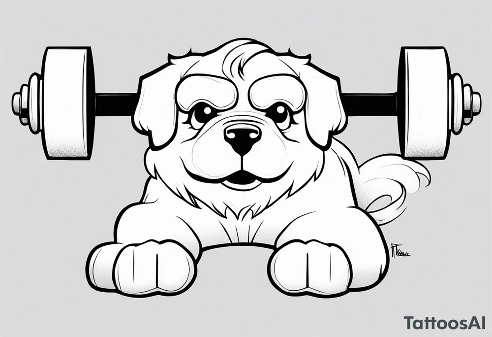 Falcor dumbbell tattoo idea