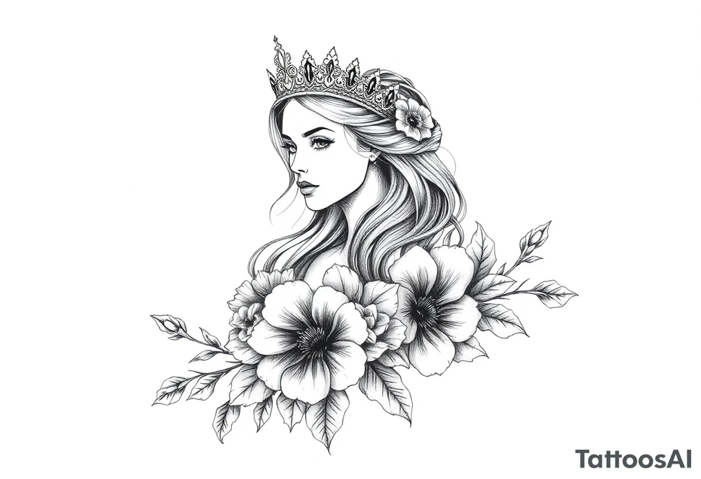 Strong, queen, warrior, survivor, flowers tattoo idea