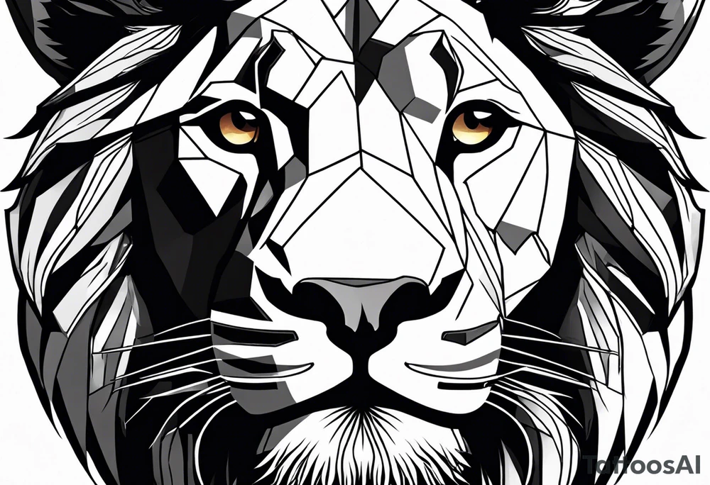 powerful majestic lion, close-up tattoo idea