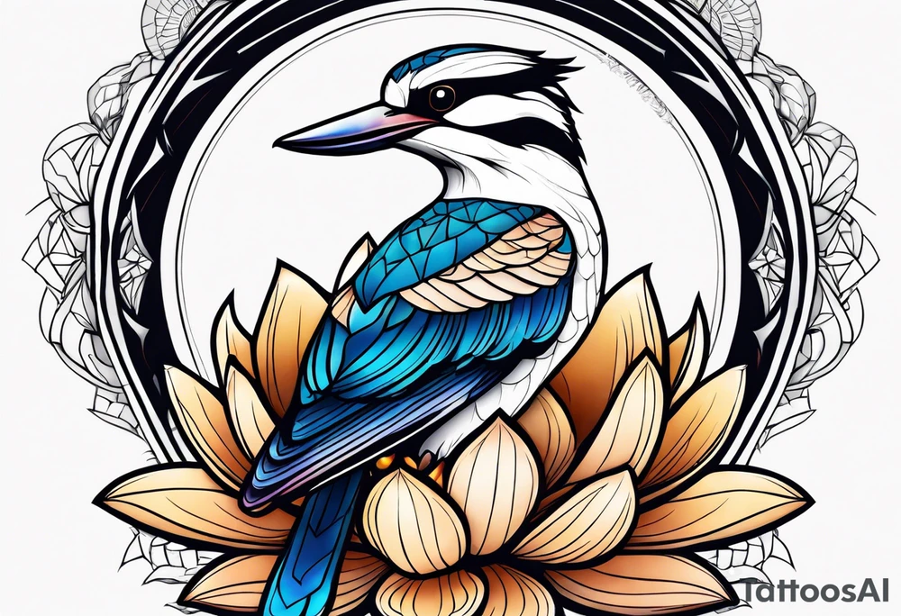 Kookaburra lotus OM tattoo idea