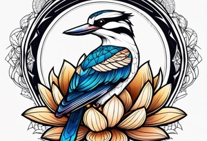 Kookaburra lotus OM tattoo idea