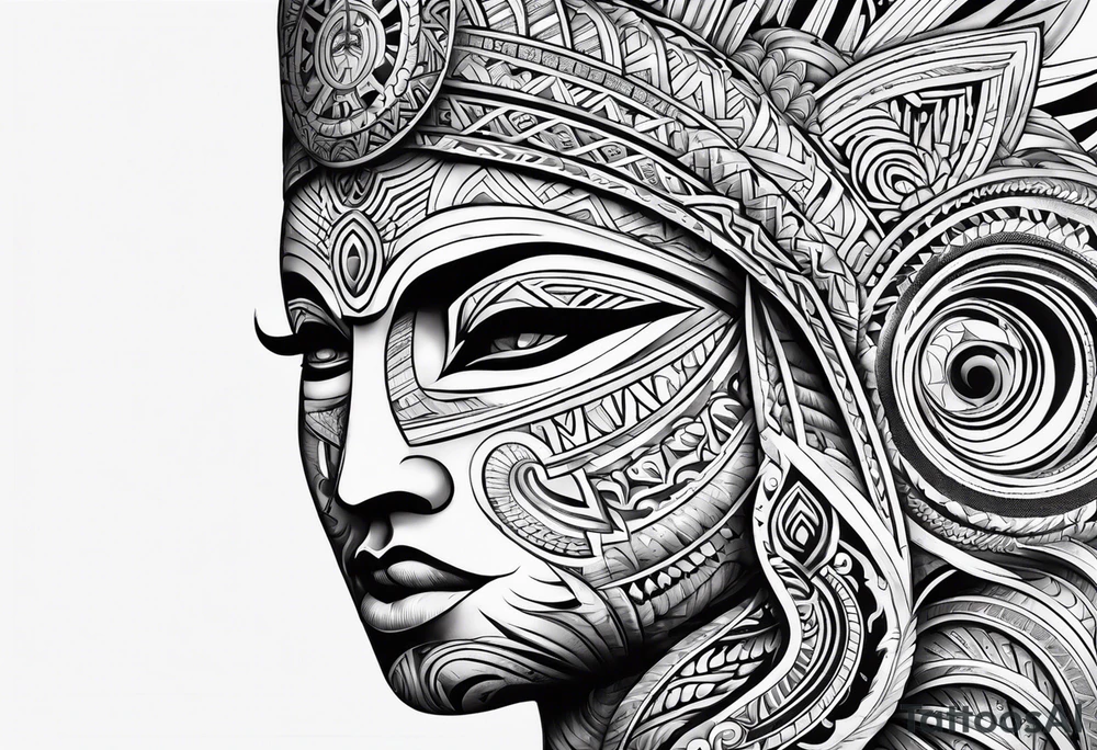 the sun god maori tattoo idea