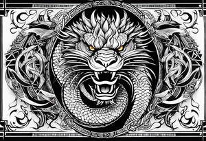 Jomungandr wyrm nordic style tattoo idea