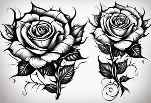 rose thorns that wind up your leg tattoo idea