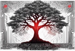 Red-black tree with binary code tattoo idea