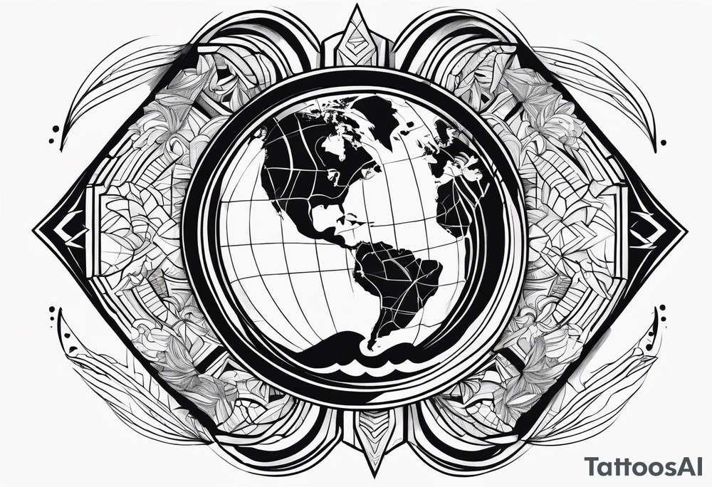 geography, all cultures of the world, abstract tattoo idea